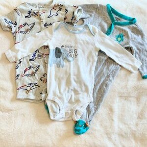 Carter's Dino, Elephant and Monsters Bodysuit Set - Size: 6 Months